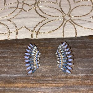 Brand New!! Blue Rhinestone Wing Earrings